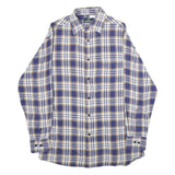 KINGFIELD Mens Blue & Brown Check Shirt M Cotton Long Sleeve Casual
