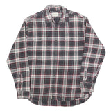 JACHS Mens Black & Grey Checked Shirt L Cotton Blend Casual Long Sleeve
