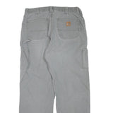 CARHARTT Mens Regular Fit Grey Cotton Blend Trousers W36 L31 Workwear Zip