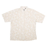 IZOD Mens Beige Floral Cotton Shirt XL Summer Casual Lightweight
