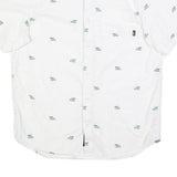 VANS Mens White & Green Palm Tree Print Shirt M Summer Casual Cotton Blend