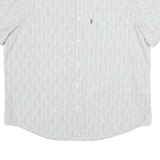 LEVI'S Mens Blue & White Pattern Cotton Blend Short Sleeve XL Shirt Casual