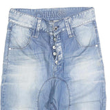 HUMOR Mens Light Blue Denim Casual Shorts M W32 Button Fly Pockets
