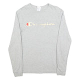 CHAMPION Womens Grey Long Sleeve Crew Neck Cotton Blend T-Shirt M