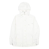 TOMMY HILFIGER Womens White Nylon Outdoor Jacket M Zip Hooded Plain