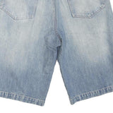 Mens Light Blue Denim Cotton Blend Shorts L W38 Casual Regular Fit