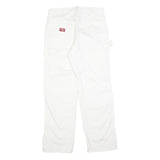 DICKIES Mens White Cotton Regular Straight Trousers W31 L32 Workwear Pants