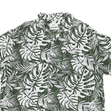C&A Mens Green & White Tropical Pattern Shirt 2XL Summer Casual Cotton Blend