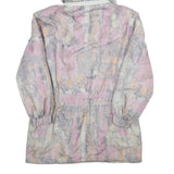 Womens Pink Grey Colourblock Polyester Casual Jacket UK 14 Zip Hooded Long