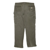 CARHARTT Mens Regular Fit Cotton Blend Cargo Trousers Brown W40 L33 Durable