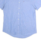 TOMMY HILFIGER Mens Blue Plain Shirt M Classic Cotton Button-Down Collar