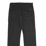 DICKIES Mens Black Cotton Blend Regular Straight Trousers W33 L32 Workwear