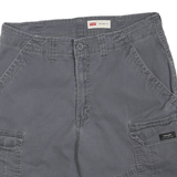 WRANGLER Mens Shorts Blue Grey Cargo Relaxed Fit S W34 Cotton Blend Casual