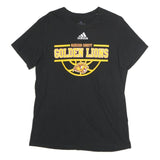 ADIDAS Mens Black Golden Lions Graphic T-Shirt M Short Sleeve Crew Neck Cotton