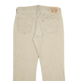 LEVI'S Mens Classic Cotton Blend Beige Trousers W36 L30 Straight Zip Closure