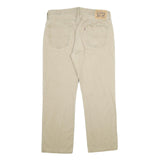 LEVI'S Mens Classic Cotton Blend Beige Trousers W36 L30 Straight Zip Closure