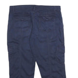 REVOLUTION Womens Shorts Navy Blue Casual Cargo UK 12 W32 Cotton Blend