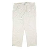 DOCKERS Mens Cotton Blend Cream Classic Fit Straight Leg Trousers W40 L32 Casual