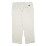DOCKERS Mens Cotton Blend Cream Classic Fit Straight Leg Trousers W40 L32 Casual