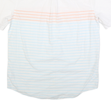 CHAPS Mens White & Peach Striped Cotton Blend Shirt M Lightweight Casual