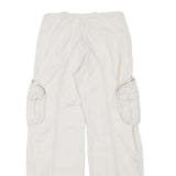 UNION BAY Womens Cotton Blend White Relaxed Cargo Trousers W23 L25 Zip Pocket