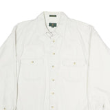 CLUB ROOM Mens White Cotton Plain Shirt L Button Pocket Casual Long Sleeve