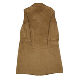 DELMOD Womens Brown Wool Blend Classic Jacket M Button Closure Plain