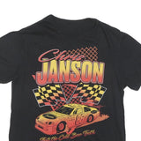 Mens Black Chris Janson Graphic T-Shirt M Short Sleeve Crew Neck Racing Car