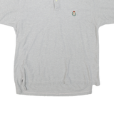CHAPS Mens Grey Polo Shirt M Cotton Blend Short Sleeve Embroidered Crest