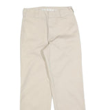 DICKIES Womens Regular Beige Cotton Blend Trousers W26 L30 Zip Classic Straight