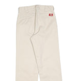 DICKIES Womens Regular Beige Cotton Blend Trousers W26 L30 Zip Classic Straight