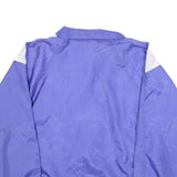 Womens Purple & White Retro Nylon Zip Jacket M Plain Lightweight Casual