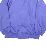 Womens Purple & White Retro Nylon Zip Jacket M Plain Lightweight Casual