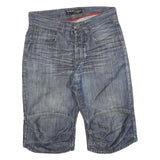 SMOG Mens Shorts Blue Denim Classic S W30 Casual Cotton Blend Stylish