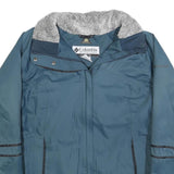 COLUMBIA Womens Blue Jacket L Polyester Blend Plain Zip Outdoor Warm