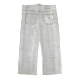 UNCLE SAM Mens Jeans White Grey Regular Straight Cotton Button W38 L27 Logo