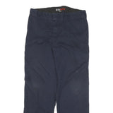 DICKIES Mens Cotton Blend Navy Regular Fit Straight Leg Trousers W34 L31
