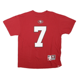 MAJESTIC Mens Red San Francisco 49ers Kaepernick T-Shirt L Short Sleeve Crew