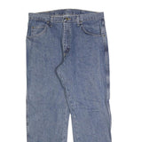 WRANGLER Mens Relaxed Blue Denim Cotton Blend Jeans W36 L30 Zip Closure Casual