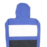 LUNA PIER Mens Blue & White Outdoor Nylon Woven Hooded Jacket XL Colourblock
