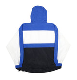 LUNA PIER Mens Blue & White Outdoor Nylon Woven Hooded Jacket XL Colourblock