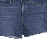 LEVI'S Womens Denim Blue Casual Shorts M W32 Distressed Raw Hem