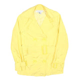 ZARA Womens Yellow Coat XS Polyester Blend Button Plain Stylish Lightweight