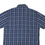 THE NORTH FACE Mens Blue Check Shirt L Cotton Blend Short Sleeve Casual