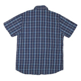 THE NORTH FACE Mens Blue Check Shirt L Cotton Blend Short Sleeve Casual