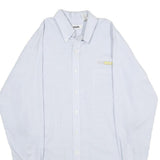 CINTAS Mens Light Blue Shirt L Button Down Collar Long Sleeve Cotton Blend