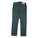 CARLO CHIONNA Mens Cotton Blend Slim Straight Green Trousers W30 L31 Stylish
