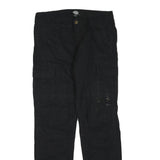 DICKIES Mens Cotton Blend Black Regular Fit Cargo Trousers W34 L34 Workwear