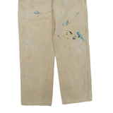 DICKIES Mens Jeans Beige Regular Straight Denim W36 L32 Paint Splatter