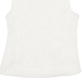 CALVIN KLEIN Womens White Polyester Regular Zip Sleeveless Jacket M Sherpa